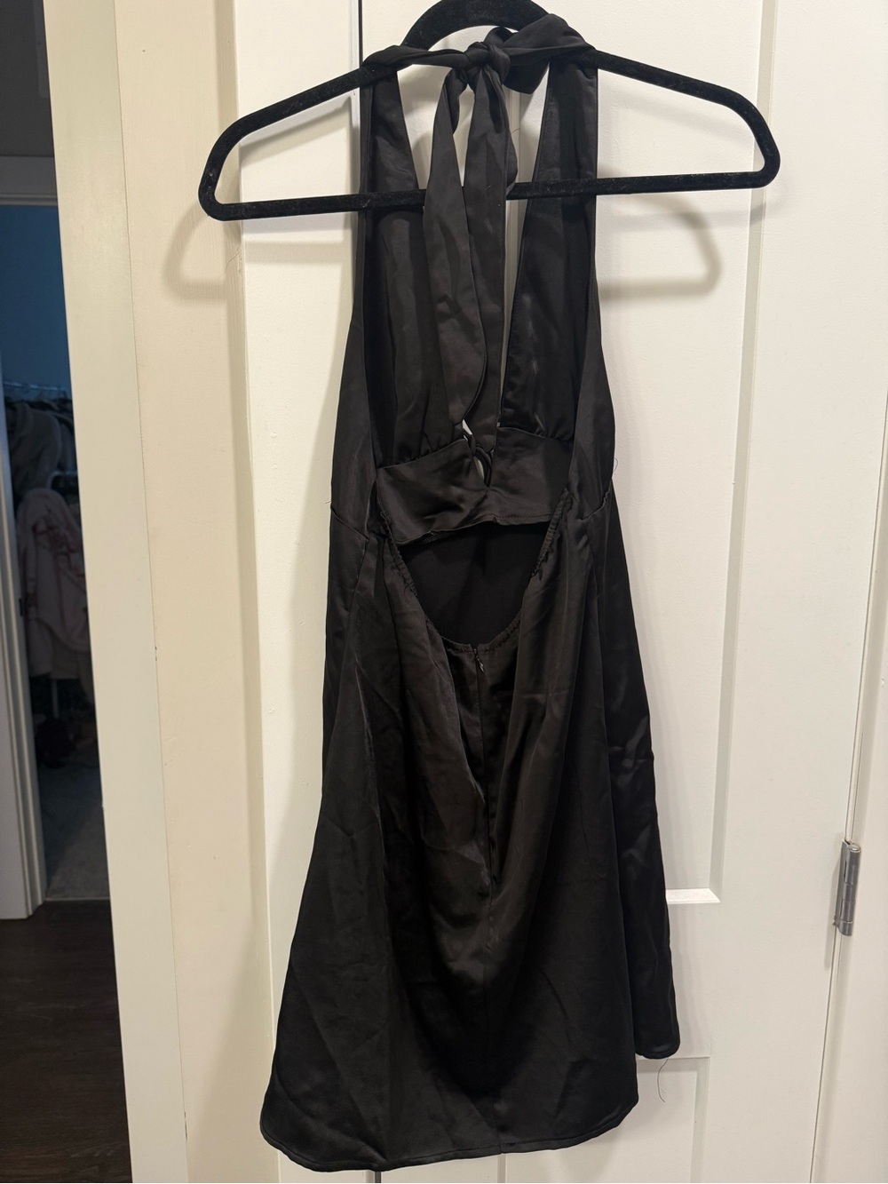 Princess Polly Black Halter Mini Dress with Deep V - Picture 5 of 7